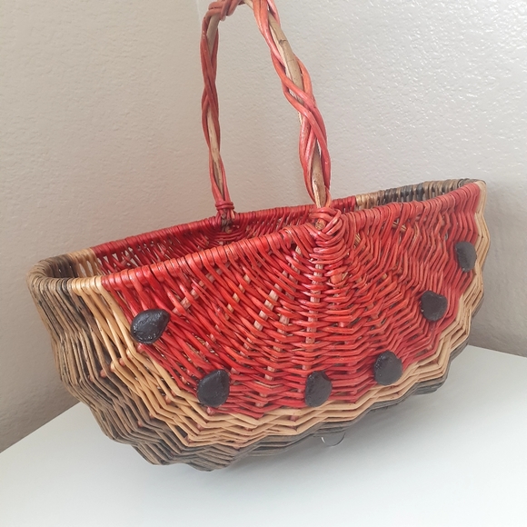 Wicker Watermelon Shaped Basket